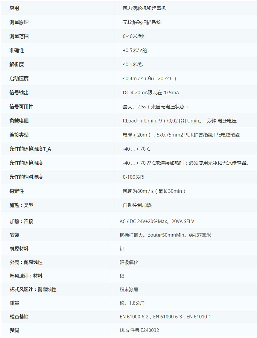 德***科瑞文Kriwan INT10風速傳感器13 N 219 S42技術參數